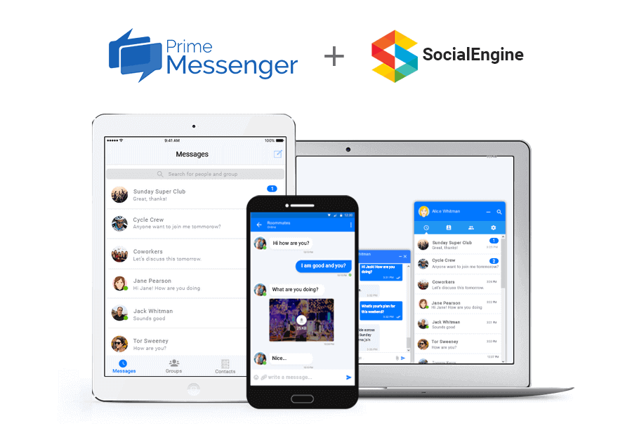 PrimeMessenger + SocialEngine