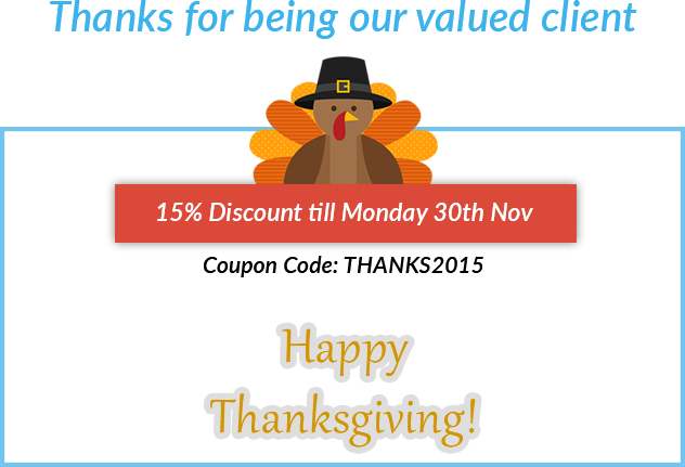 Thanksgiving Discount Code THANKS2015